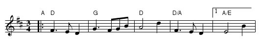 Aursundvals I - staff notation