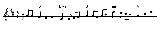 Aursundvals II - staff notation