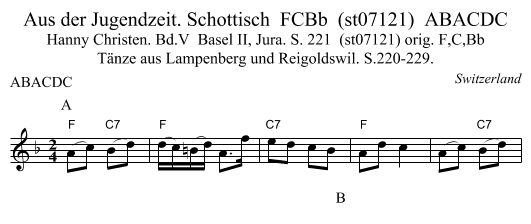 Aus der Jugendzeit. Schottisch  FCBb  (st07121)  ABACDC - staff notation