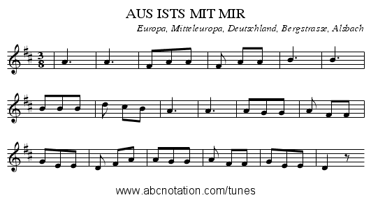 AUS ISTS MIT MIR - staff notation
