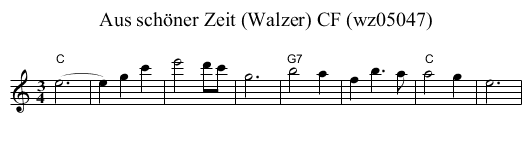 Aus sch&ouml;ner Zeit (Walzer) CF (wz05047) - staff notation