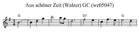 Aus sch&ouml;ner Zeit (Walzer) GC (wz05047) - staff notation