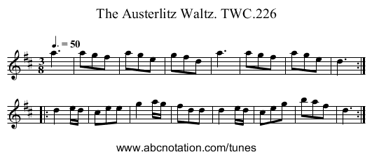 Austerlitz Waltz. TWC.226, The - staff notation