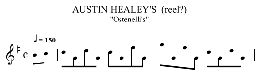 AUSTIN HEALEY'S  (reel?) - staff notation