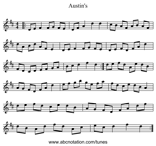 Austin's - staff notation