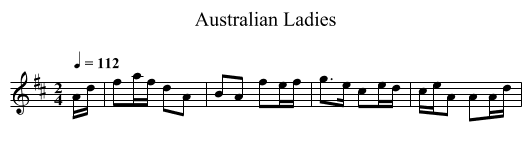 Australian Ladies - staff notation