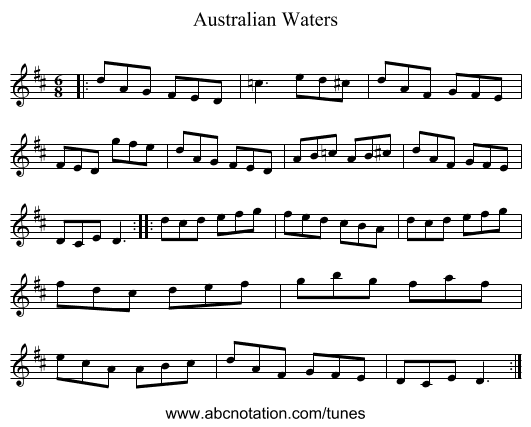 Australian Waters - staff notation