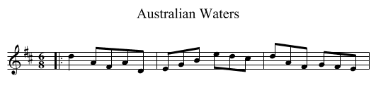 Australian Waters - staff notation