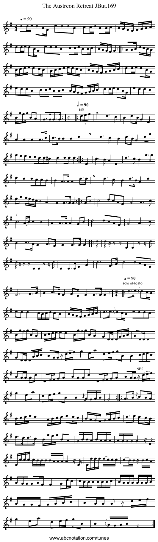 Austreon Retreat JBut.169, The - staff notation