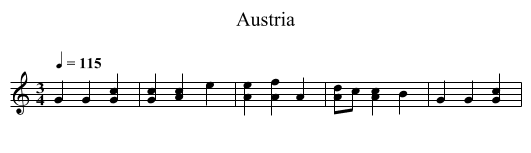 Austria - staff notation