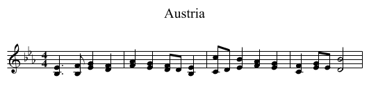 Austria - staff notation
