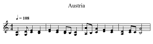 Austria - staff notation