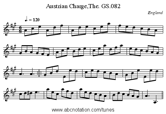 Austrian Charge,The. GS.082 - staff notation