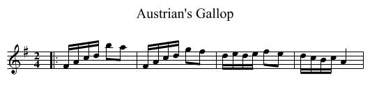 Austrian's Gallop - staff notation