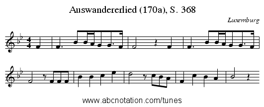 Auswandererlied (170a), S. 368 - staff notation