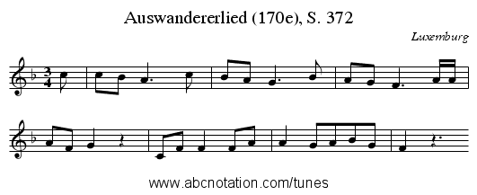 Auswandererlied (170e), S. 372 - staff notation