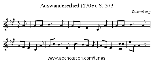Auswandererlied (170e), S. 373 - staff notation