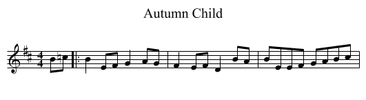 Autumn Child - staff notation
