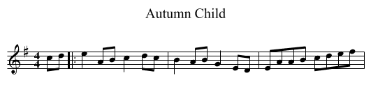 Autumn Child - staff notation