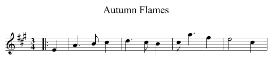 Autumn Flames - staff notation