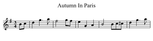 Autumn In Paris - staff notation