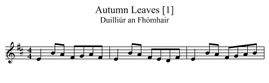 Autumn Leaves [1] - staff notation