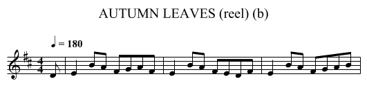 AUTUMN LEAVES (reel) (b) - staff notation