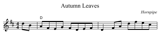 Autumn Leaves - staff notation