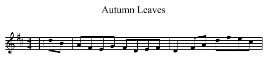 Autumn Leaves - staff notation