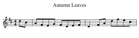 Autumn Leaves - staff notation