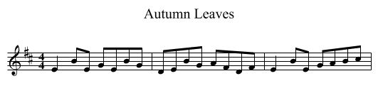 Autumn Leaves - staff notation