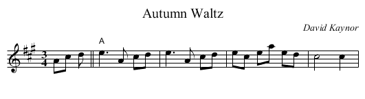 Autumn Waltz - staff notation
