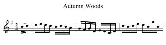 Autumn Woods - staff notation