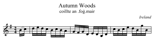 Autumn Woods - staff notation