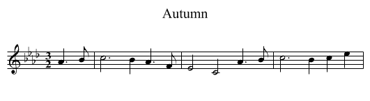 Autumn - staff notation