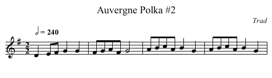 Auvergne Polka #2 - staff notation
