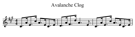 Avalanche Clog - staff notation