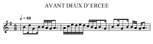 AVANT DEUX D' ERCEE - staff notation