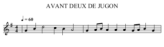 AVANT DEUX DE JUGON - staff notation