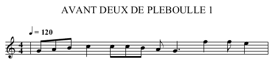 AVANT DEUX DE PLEBOULLE 1 - staff notation
