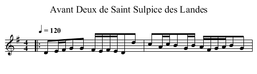 Avant Deux de Saint Sulpice des Landes - staff notation