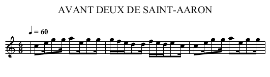 AVANT DEUX DE SAINT-AARON - staff notation