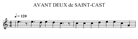 AVANT DEUX de SAINT-CAST - staff notation