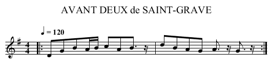 AVANT DEUX de SAINT-GRAVE - staff notation