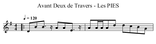 Avant Deux de Travers - Les PIES - staff notation