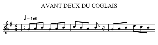 AVANT DEUX DU COGLAIS - staff notation