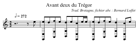 Avant deux du Trégor - staff notation