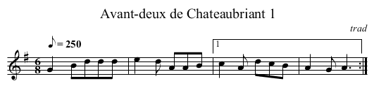 Avant-deux de Chateaubriant 1 - staff notation