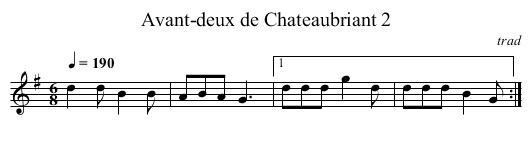 Avant-deux de Chateaubriant 2 - staff notation
