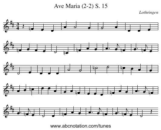 Ave Maria (2-2) S. 15 - staff notation